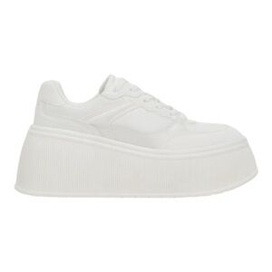 ZARA White Platform Lug Sole Lace-Up Sneakers Chunky Dad Casual Streetwear Sz 36